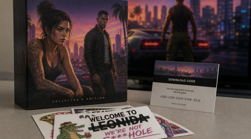 Kontrowersyjna naklejka na grafice GTA 6 Ultimate Edition. Gracze komentują przekaz