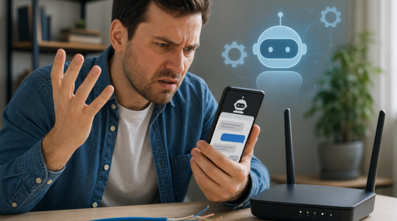 Klient AT&T utknął w rozmowie z chatbotem Andi. Chciał zgłosić uszkodzony przewód