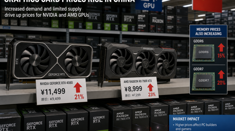 Ceny kart graficznych NVIDIA i AMD gwałtownie rosną w Chinach przez drożejące pamięci GDDR