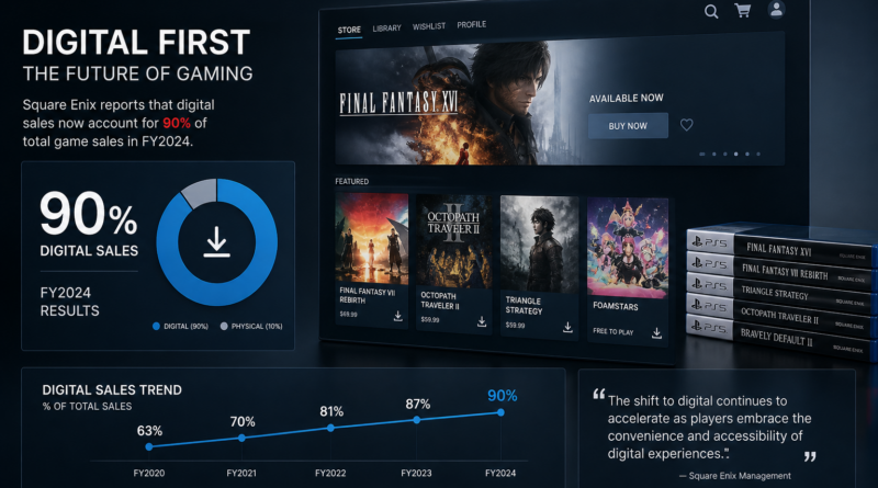 Square Enix: sprzedaż cyfrowa odpowiada już za ponad 90% sprzedanych gier