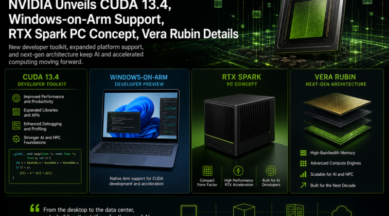 NVIDIA udostępnia CUDA 13.4 z obsługą Windows-on-Arm i wczesnym wsparciem dla Vera Rubin