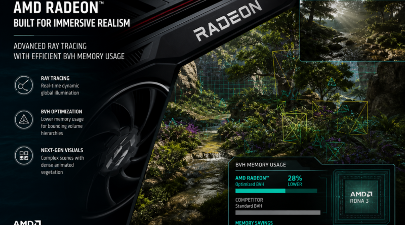 AMD pokazuje technikę ray tracingu, która znacząco ogranicza zużycie pamięci BVH