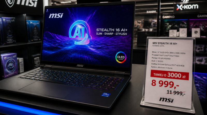 MSI Stealth 16 AI+ z RTX 5070 Ti zauważony w sklepie z dużą obniżką ceny